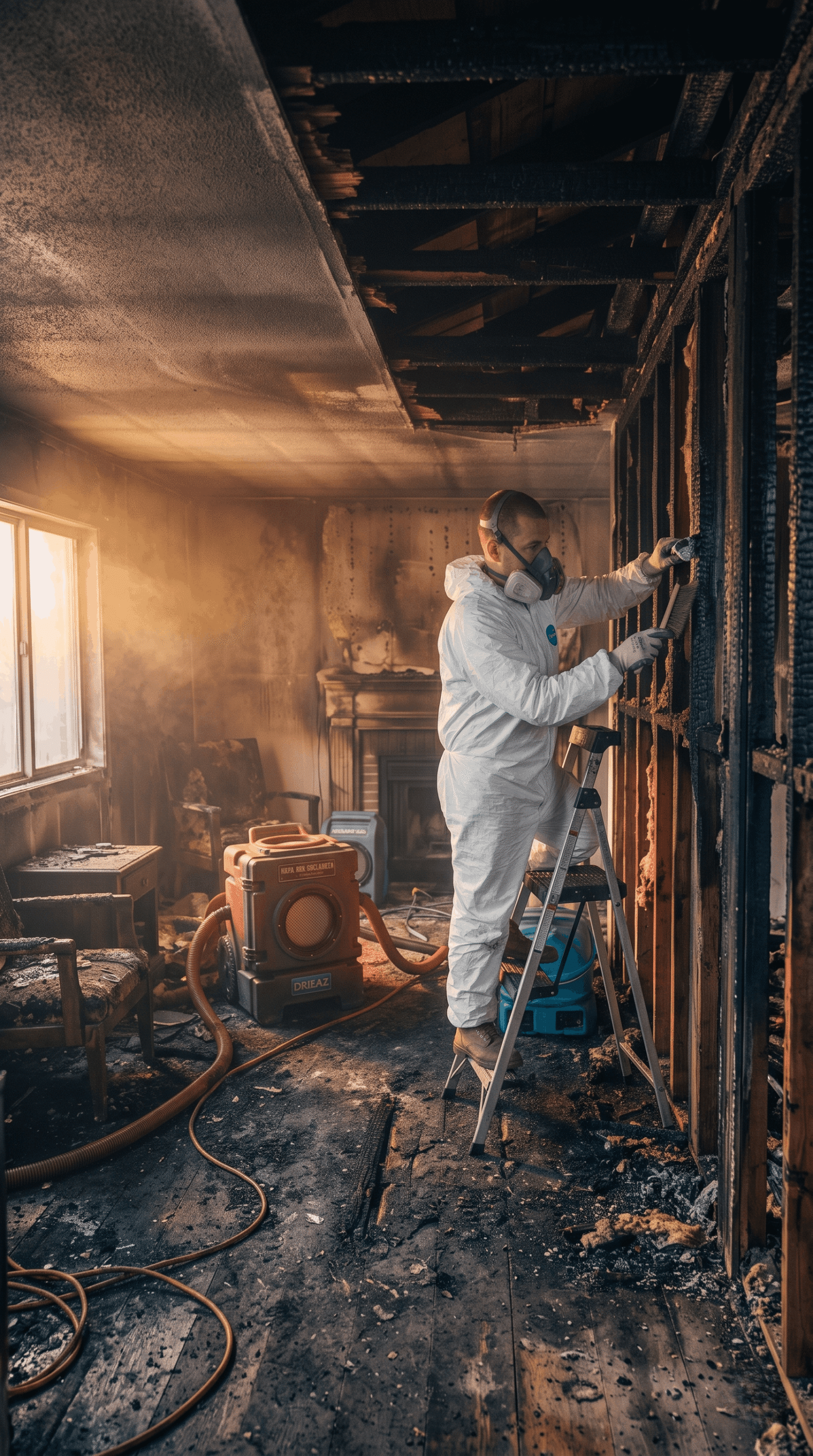 Fort Worth fire damage restoration IICRC certified technician on site